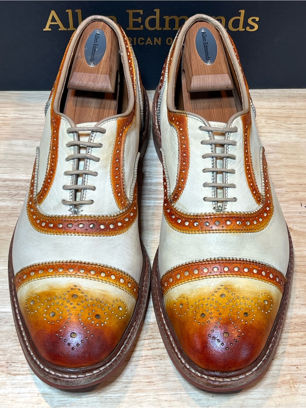 Allen Edmonds Strandmok 🔥 Nubuck Leather Cap Toe Oxfords Sz 11D Made In 🇺🇸
